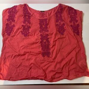 Free people boho embroidered sleeveless top blouse size xs/s Cotton